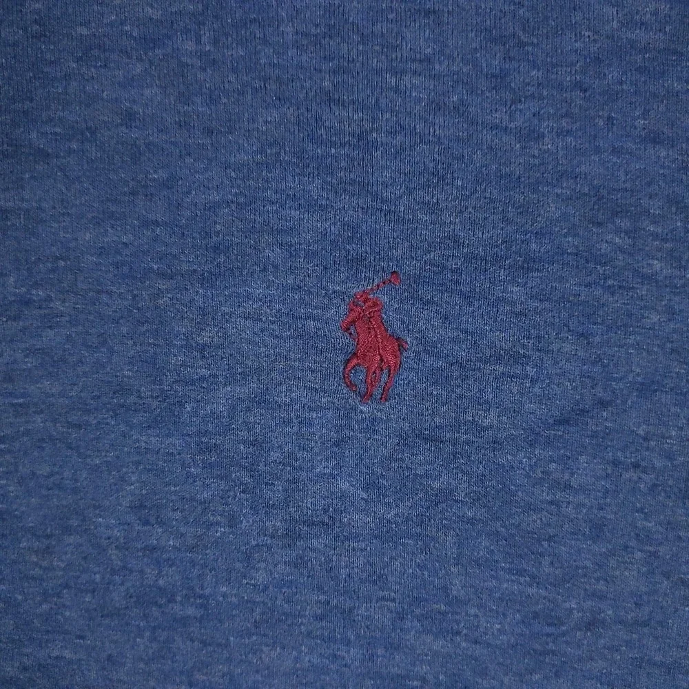 Ralph Lauren Sweater Mens Medium Blue Pony 1/4 Zip Up Pullover Sweatshirt *